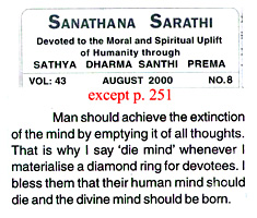Text by Sathya Sai baba on his 'diamonds'