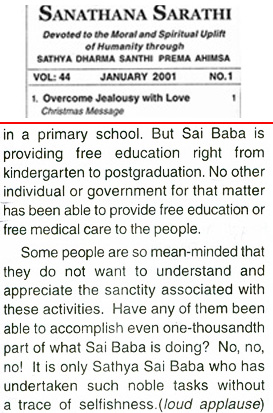 Sai Baba Xmas 2000 discourse excerpt